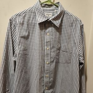 Dockers Men's Button Down Shirt Size Large Black And White Long Sleeve